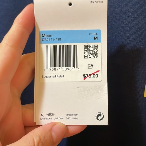 Men’s New Nike Jordan Michigan Wolverines On Field 1/4 Zip Pullover Navy CQ5698 - Picture 5 of 9